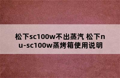 松下sc100w不出蒸汽 松下nu-sc100w蒸烤箱使用说明